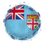 Round Grunge Flag Of Fiji With Splashes Sticker