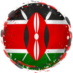 Round Grunge Flag Of Kenya Splash Sticker
