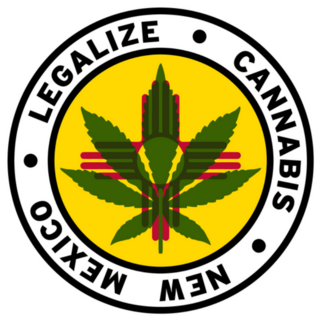 Round Legalize Cannabis New Mexico Flag Sticker