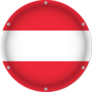 Round Metallic Flag Of Austria Sticker