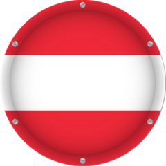 Round Metallic Flag Of Austria Sticker