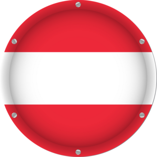 Round Metallic Flag Of Austria Sticker