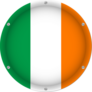 Round Metallic Flag Of Ireland Sticker