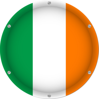 Round Metallic Flag Of Ireland Sticker