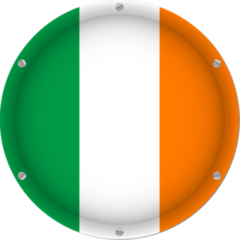 Round Metallic Flag Of Ireland Sticker