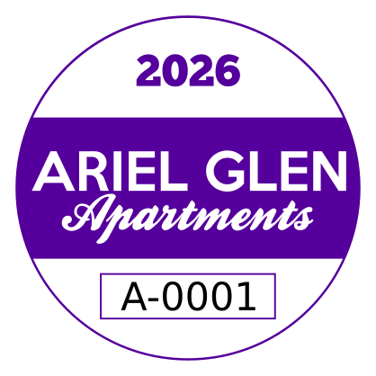 Round Parking Stickers for Apartments