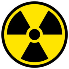 Round Radiation Hazard Sign Symbol Sticker