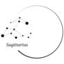 Round Sagittarius Constellation Frame Sticker