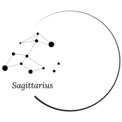 Round Sagittarius Constellation Frame Sticker
