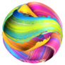 Round Shape Made Of Abstract Brush Strokes Sticker