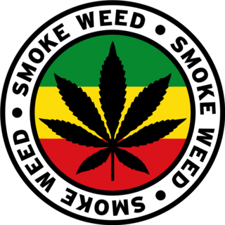 Round Smoke Weed Rasta Sticker