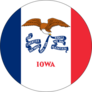 Round State Flag Of Iowa Sticker