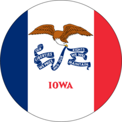 Round State Flag Of Iowa Sticker