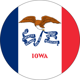Round State Flag Of Iowa Sticker