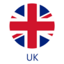 Round United Kingdom Flag And Lettering Sticker