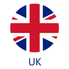 Round United Kingdom Flag And Lettering Sticker