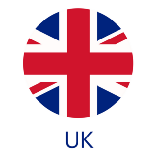 Round United Kingdom Flag And Lettering Sticker