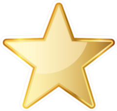 Rounded Golden Star Icon Sticker