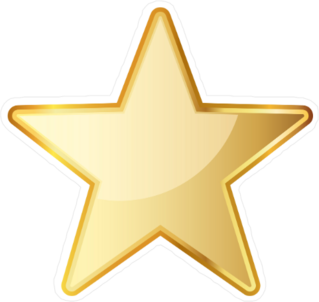 Rounded Golden Star Icon Sticker
