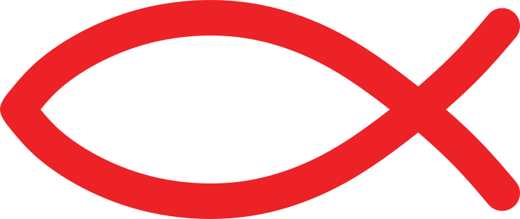 Rounded Ichthus Fish Transfer Sticker