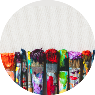 Row Of Artist Paintbrushes Closeup Sticker