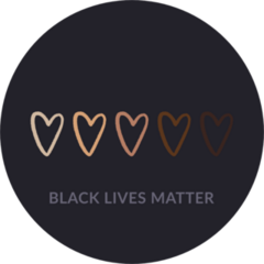 Row Of Hearts Colored From White To Black BLM Sticker
