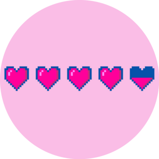 Row Of Pixel Hearts Sticker