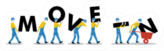 Row Of Workers Carrying Letters Move In Sticker