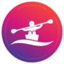 Rowing, Kayak, Canoe Icon Sticker