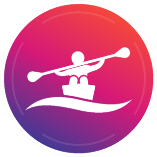 Rowing, Kayak, Canoe Icon Sticker