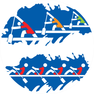 Rowing Race Rowing On The Grunge Background Sticker