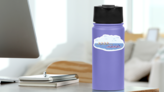 Rowing Sport Team Competition In Natural Pond Sticker on a Water Bottle (New) example