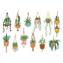 Rows of Hanging Indoor Potted Plants Sticker