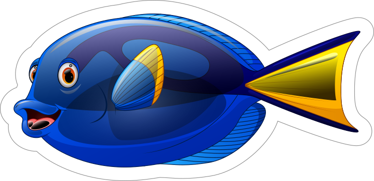 Royal Blue Tang Fish Sticker