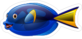 Royal Blue Tang Fish Sticker