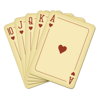 Royal Flush Of Hearts Sticker