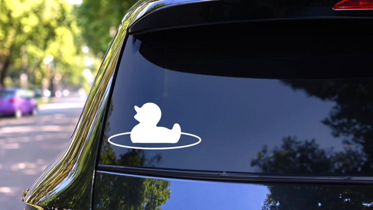 Rubber Duckling Duck Sticker on a Rear Car Window (New) example
