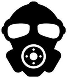 Rubber Military Respirator icon Illustration Sticker