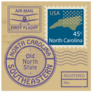 Rubber Stamp Set With Name Of North Carolina Illustration Sticker