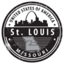 Rubber Stamp With Missouri, St. Louis Sticker