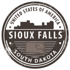 Rubber Stamp With Name Of South Dakota, Sioux Falls Sticker