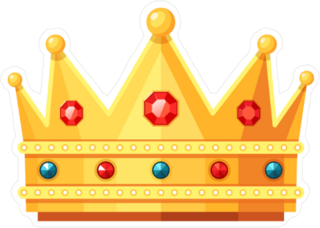 Ruby Emerald and Diamond Crown Sticker