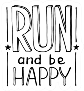 Run And Be Happy Marathon Lettering Sticker