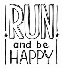 Run And Be Happy Marathon Lettering Sticker