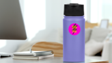 Run For Fun Hand Lettering Bright Illustration Marathon Sticker on a Water Bottle (New) example