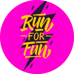 Run For Fun Hand Lettering Bright Illustration Marathon Sticker