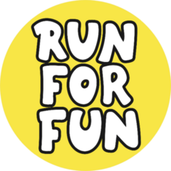 Run For Fun Hand Lettering On Yellow Sticker