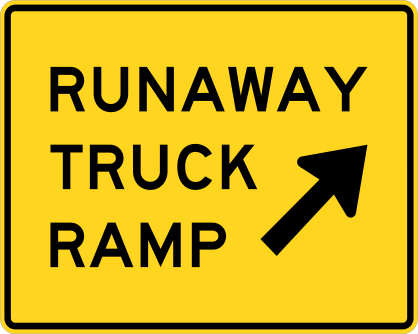 Runaway Truck Ramp Here Sticker