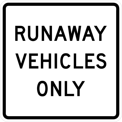 Runaway Vehicles Only Sticker