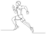 Runner Continuous Line Drawing Sticker